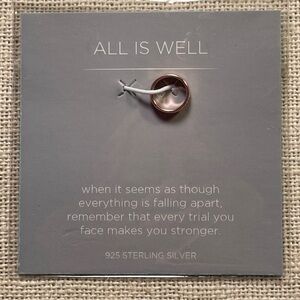 Origami Owl Rose Gold “All Is Well” Core ring charm